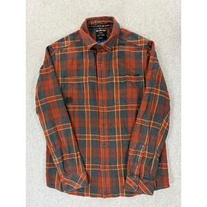 Kavu Lear Long Sleeve Plaid Button Down Shirt (Men's Medium) Red